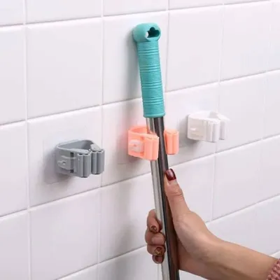 Mop Plastic Wall Broom Holder With Glue Sticker